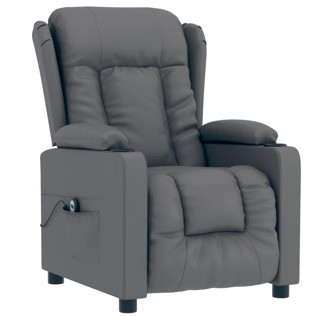 Sillón reclinable eléctrico, Sillon Relax Reclinable, Butaca Reclinable, Sillon Lactancia, Hogar Sillon Relax, Sofa Relax, Butaca Relax, Sillones Comodos, de Cuero sintético Gris