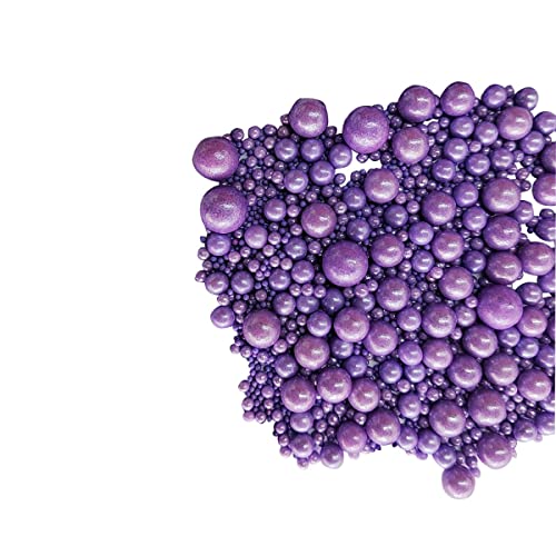 Image of Edible Purple Sugar Pearls Candy Sprinkles 120G / 4.23Ounce Baking Cake Sprinkles Cupcake and Cake Topper Cookie Decorations Wedding Party Valentines Halloween Christmas Supplies