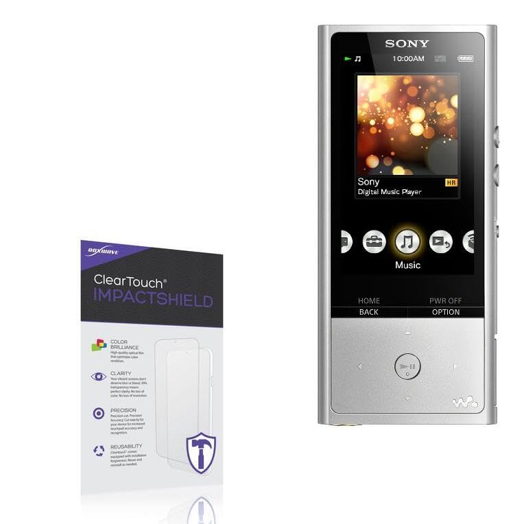 BoxWave Screen Protector Compatible With Sony NW-ZX100 - ClearTouch ImpactShield (2-Pack), Impenetrable Screen Protector Flexible Film