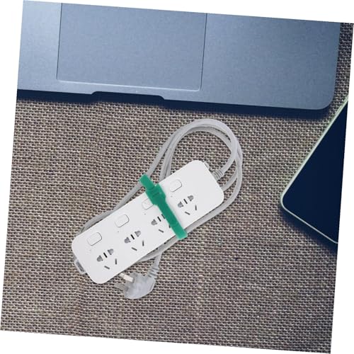 Toddmomy 100 piezas de bridas reutilizables de gancho y bucle para manejo de cables bajo escritorio, correas organizadoras de cables verdes autoadhesivas para electrónica, computadora y carga miniatura 5