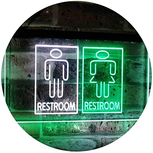 ADVPRO Restroom Male Female Boy Girl Toilet Dual Color LED Neon Sign White & Green 600 x 400mm st6s64-i3029-wg — image 1