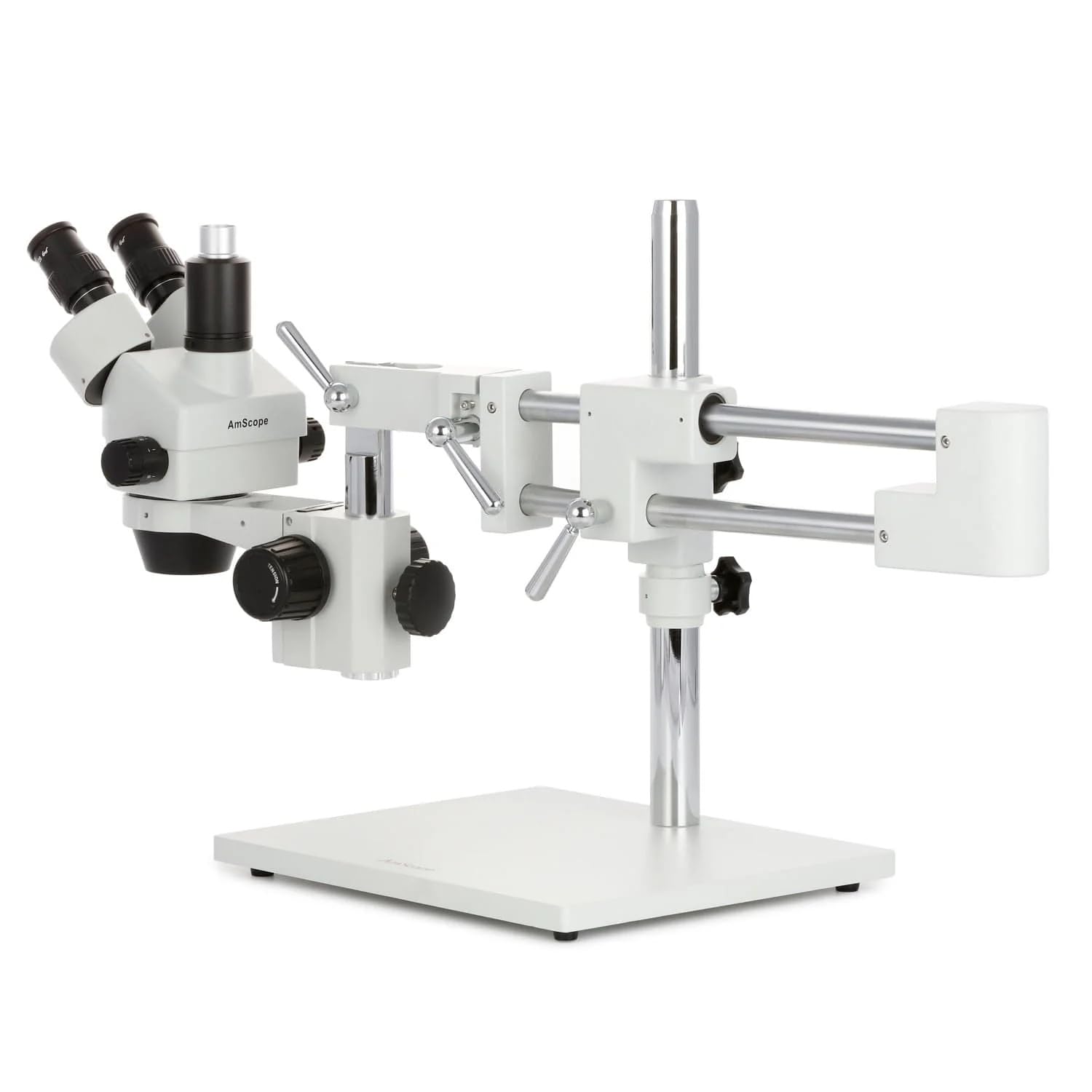 AmScope SM-4TZ-56S - Microscopio estereoscópico con Zoom trinocular con 56 Luces LED, 3,5 x 90 X, Color Blanco