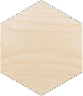 Hexagon - Laser Cut Out Unfinished Wood Craft Shape BSC17 6" / 1/8" thick