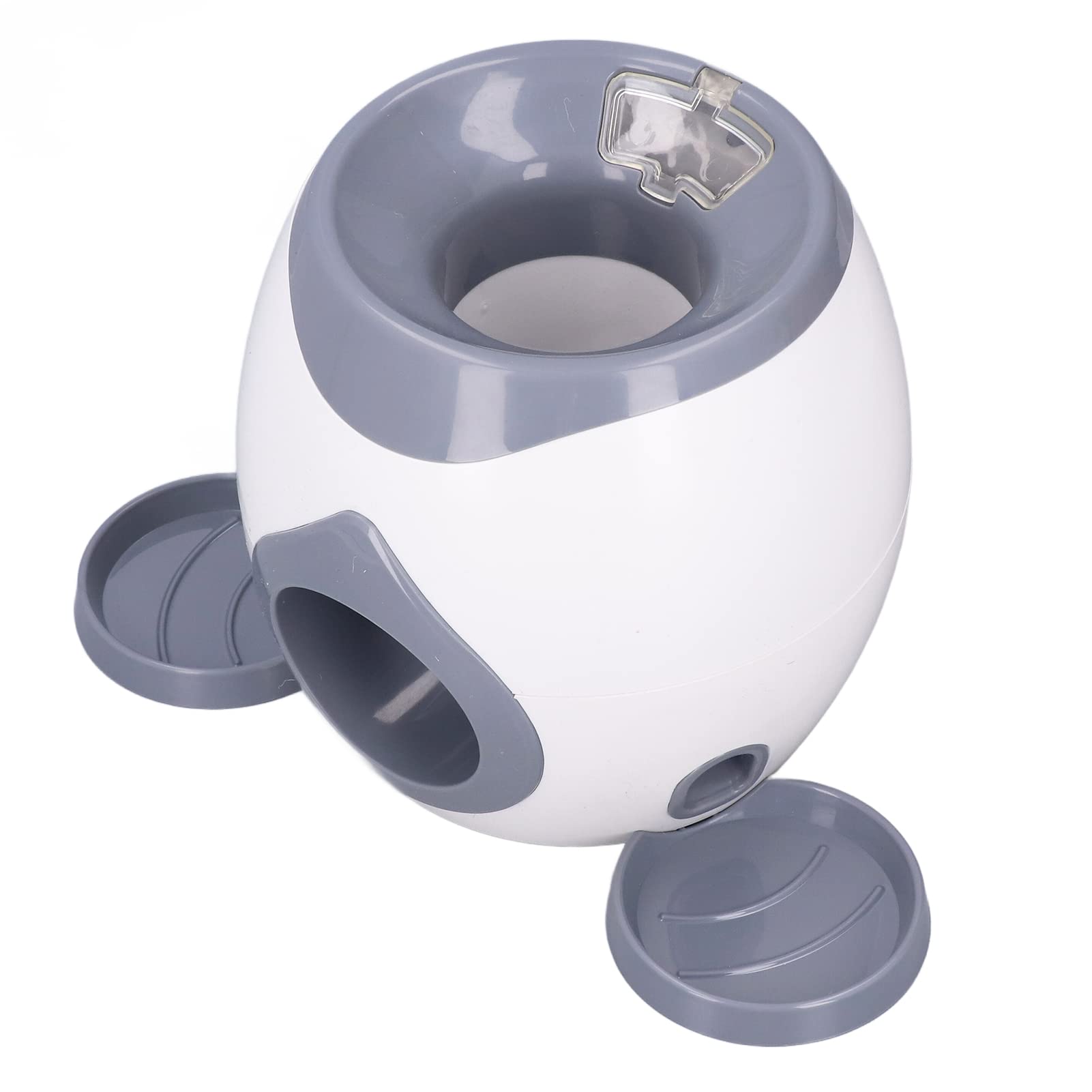 FOUF Lanzador Automático de Pelotas, Lanzador Interactivo para Perros, Máquina de Lanzamiento de Pelotas de Tenis con 2 Bandejas de Comida para Perros Pequeños a Grandes, 2 Pelotas Incluidas
