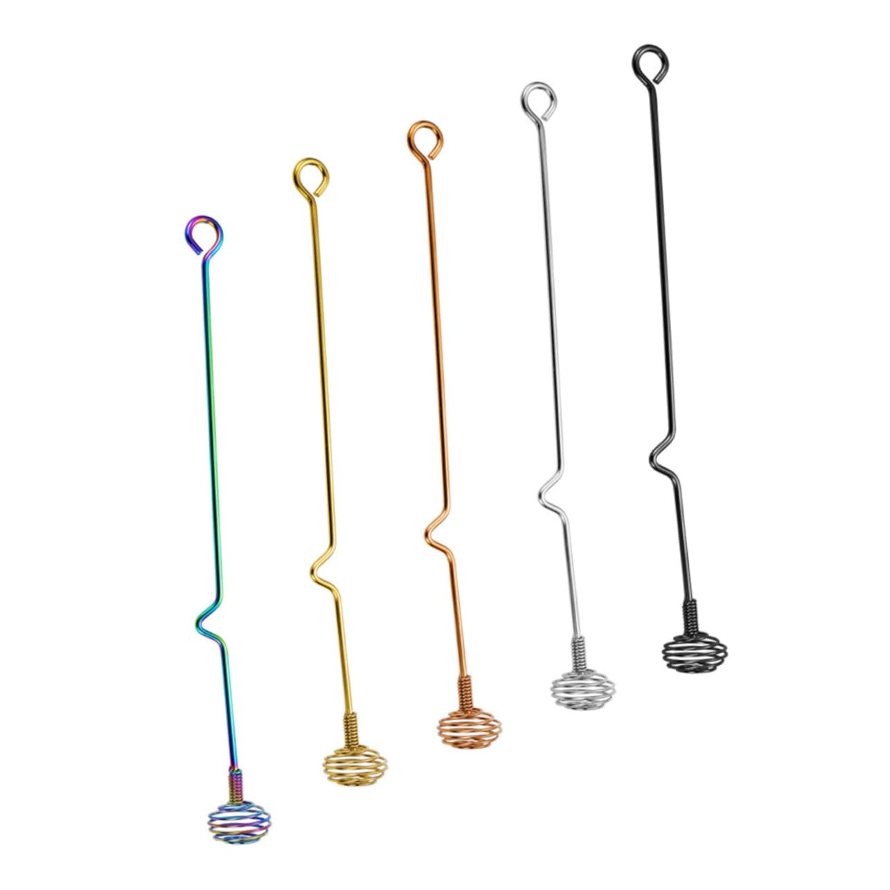 CIYODO 5Pcs Cocktail Stirring Sticks Multi Function Household Beverage Stirrer for Honey Syrup Jam for Parties and Home Use