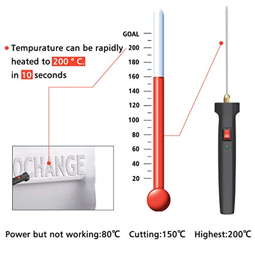 GOCHANGE Foam Cutter, Cutting Machine Pen Electric Hot Knife Foam Cutter With Button and Power Light, 100-240V/15W Hot Knife 10CM Styrofoam Cutting Pen with Electronic Voltage Transformer Adaptor