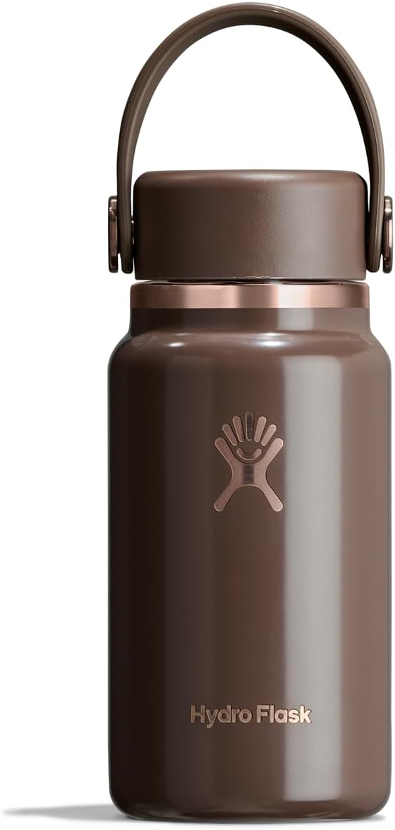 Hydro Flask Micro Bottle – Leak Proof Purse or Pocket Flask – Insulated Mini Water Bottle 6.7 Oz Chocolate Rose Gold