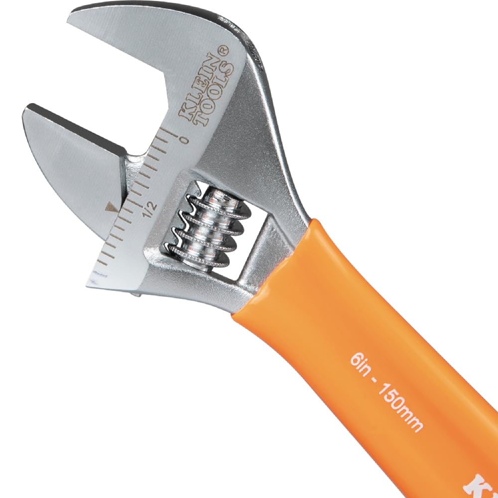 KLEIN TOOLS D5072 zestaw kluczy nastawnych, 6-calowe i 25,5 cm (25.6 cm) klucze ze stali kutej, SAE i wagi metryczne, 2-częściowy