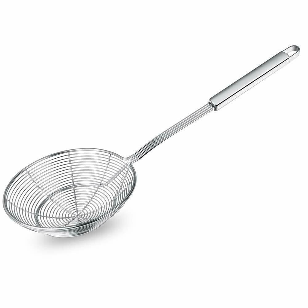 N M Z Stainless Steel Frying Spoon, Puri Strainer with Handle Stainless Steel Deep Frying Spoon Oil Strainer Net (1PC)