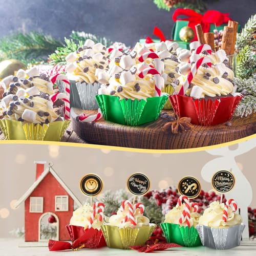 Image of Layhit 900 Pcs Square Mini Foil Cupcake Liners Baking Cups,Vibrant Color