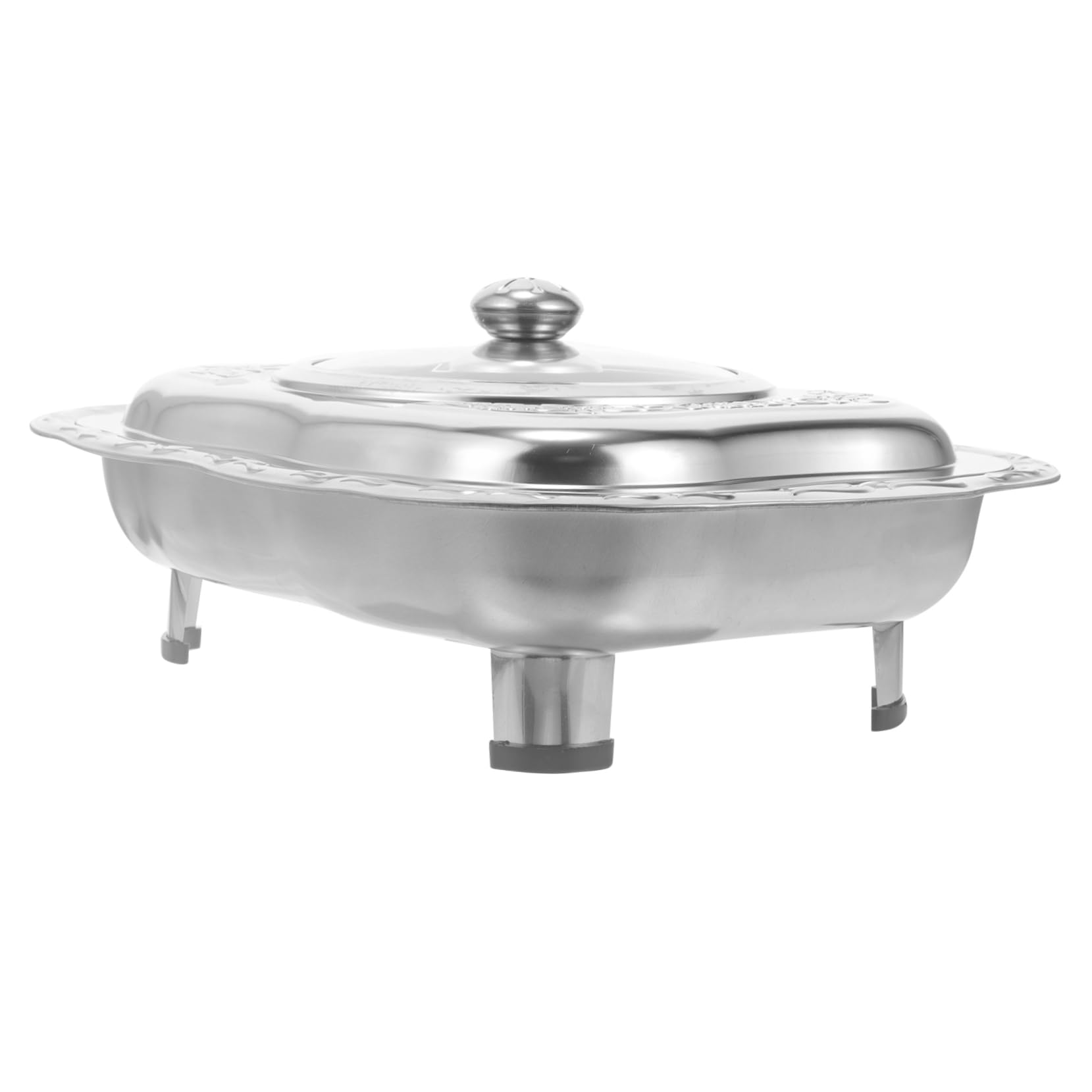 Plateau de buffet avec couvercle en acier inoxydable robuste