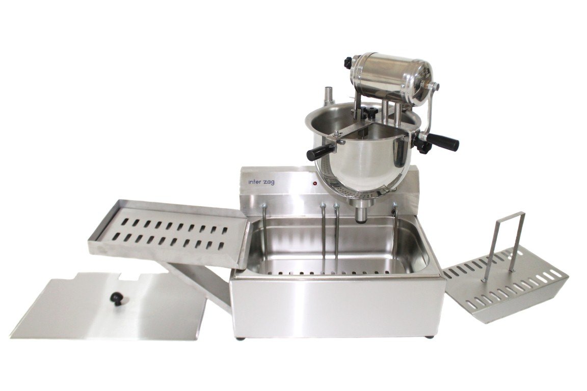 1025 Manual & Electric Donut Machine (Depositor & Fryer 220-230V) - Loukoumades Maker (Made in Greece)