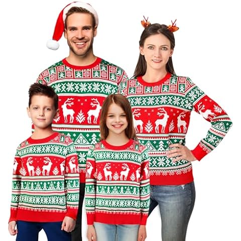 XiaoMoSha Kids Christmas Jumper with Reindeer Cover