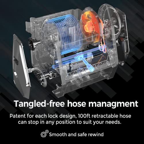 Giraffe Tools Grandfalls Pressure Washer Pro, 2500Psi (1.6Gpm) Electric Pressure Washer (Wall Mounted, 100Ft Retractable Hoses, 6Ft Power Cord) Great For Cars, Fences, Patios, Drivs #TOP3