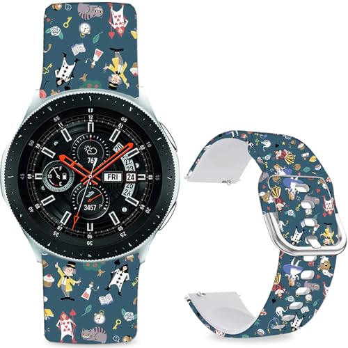 Sjiangqiao �p�^�[���v�����g�o���h Samsung Galaxy Watch 46mm/Watch 3 45mm/Gear S3 Frontier/Classic/Pebble Time/V �V���R�� 22mm�o���h�X�g���b�v �j�����p (�g����