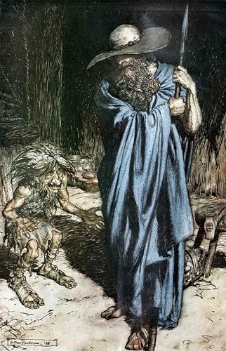 Affiche Toile Mime et le Vagabond Arthur Rackham Décoration Murale 60x90cm