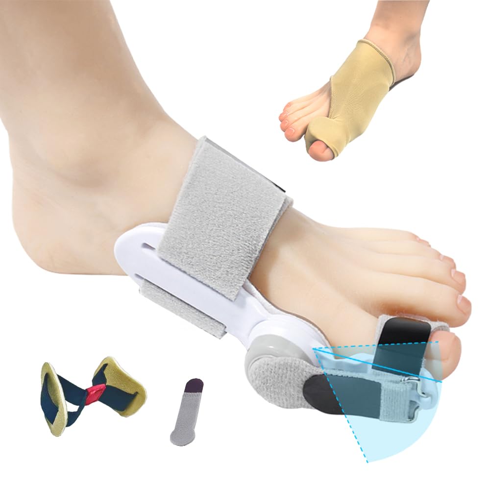 LUBYDBunion Corrector for Women and Men, Orthopedic Big Toe Straighteners, Adjustable Bunion Splint with Knob Correction and Inner Silicone Pad, Day Night Support for Bunion Relief