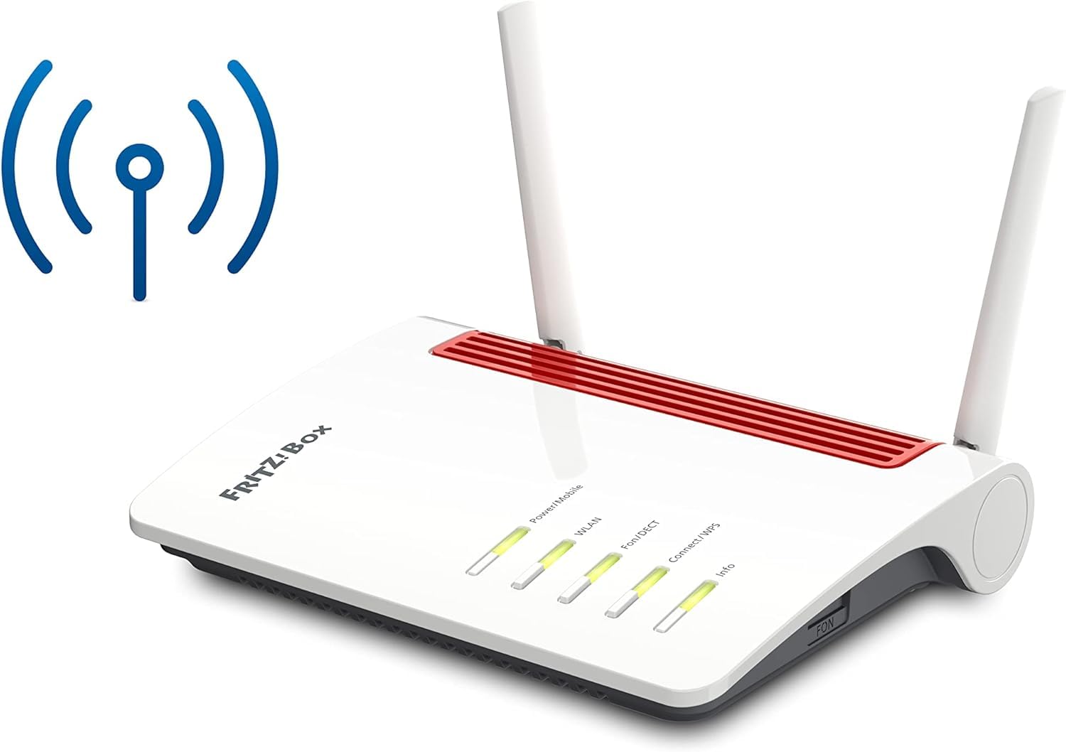FRITZ!Box 6850 4G Edition International, Modem Router 4G/3G con Wi-Fi Dual Band fino a 1.266 Mbit/s, Mesh, 4x Gigabit Lan, 1x USB 3.0, VoIP, Base Dect, SIM Slot, Interfaccia in Italiano