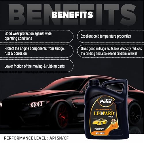 Image of PALCO LEOPARD 5W30 Engine Oil for Car 3.5 Ltr | Engine Oil for Petrol & Diesel Cars
