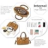 Miss Lulu PU Leather Crossbody Bag with Detachable Adjustable Shoulder Strap Small top-handle bag with Woven Handle (brown) #3