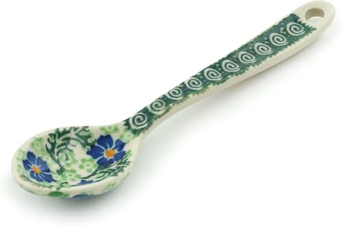 Cuchara de cerámica polaca de 48.0in fabricada por Ceramika Artystyczna (Tema de jardín periwinkle) + certificado de autenticidad
