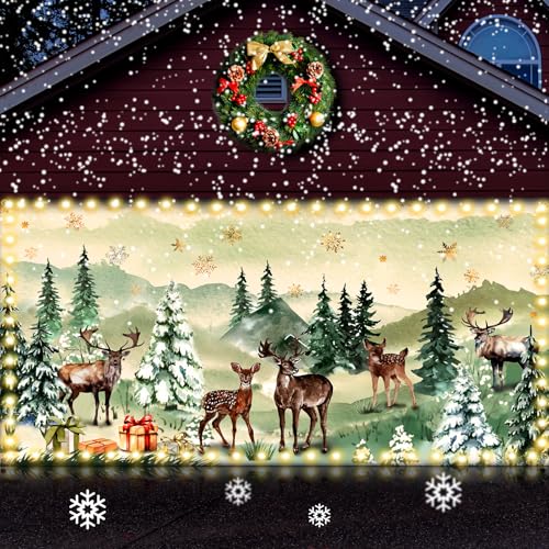 FuWeave 7 x 16 Ft Christmas Garage Door Banner Cover