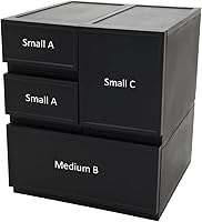 Vista 7 de ASTAGE Cajón de plástico con bloque de cajones apilables, almacenamiento modular, cajón de almacenamiento para el hogar, armario, sala de estar