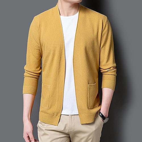 Men's Cardigan Sweaters Lightweight Casual V Neck Rib Slim Fit Long Sleeve Knitted Sweater With 2 Front Pockets2
