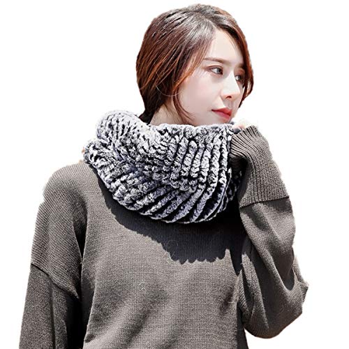 Women Cape Genuine Rex Rabbit Hair Shawl Elastic Knitted Scarf Pullover Wrap Winter Warm Party4