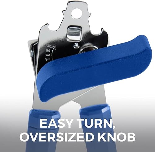 Miniatura 4 de Home Genie Hoja de acero inoxidable y abrelatas manual resistente al óxido, perilla de giro fácil de mano, corte de borde liso en las tapas, asas