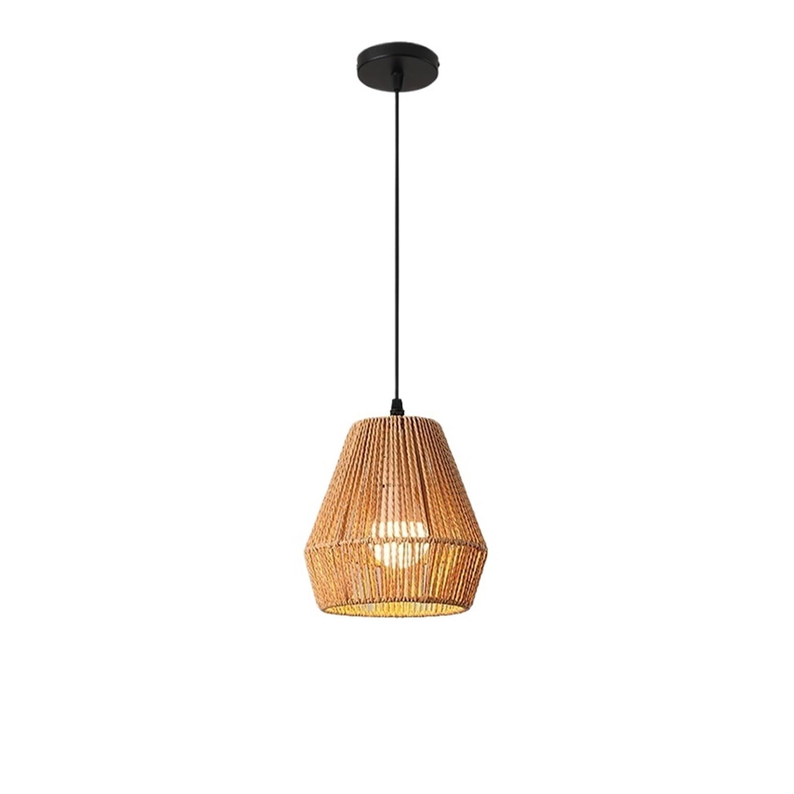Hgbflty Color1 Lampshade Wicker Lampshade Paper Rope Woven Pendant Light Lampshade Industrial Creative(Color1)