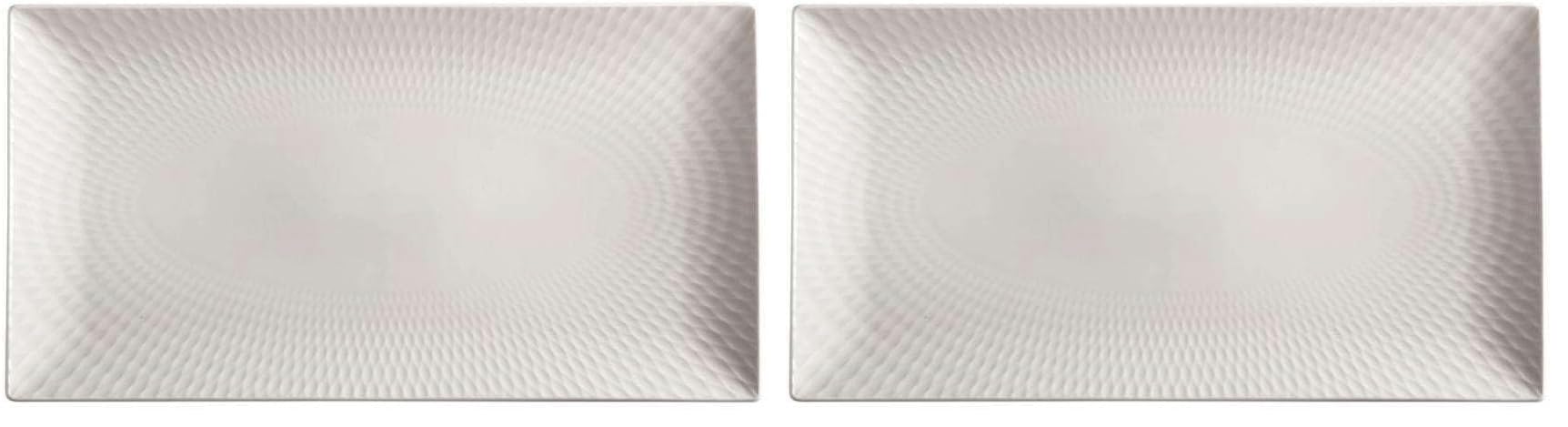 Maxwell & Williams White Basics Diamonds Rectangular Platter 35x19cm Gift Boxed (Pack of 2)