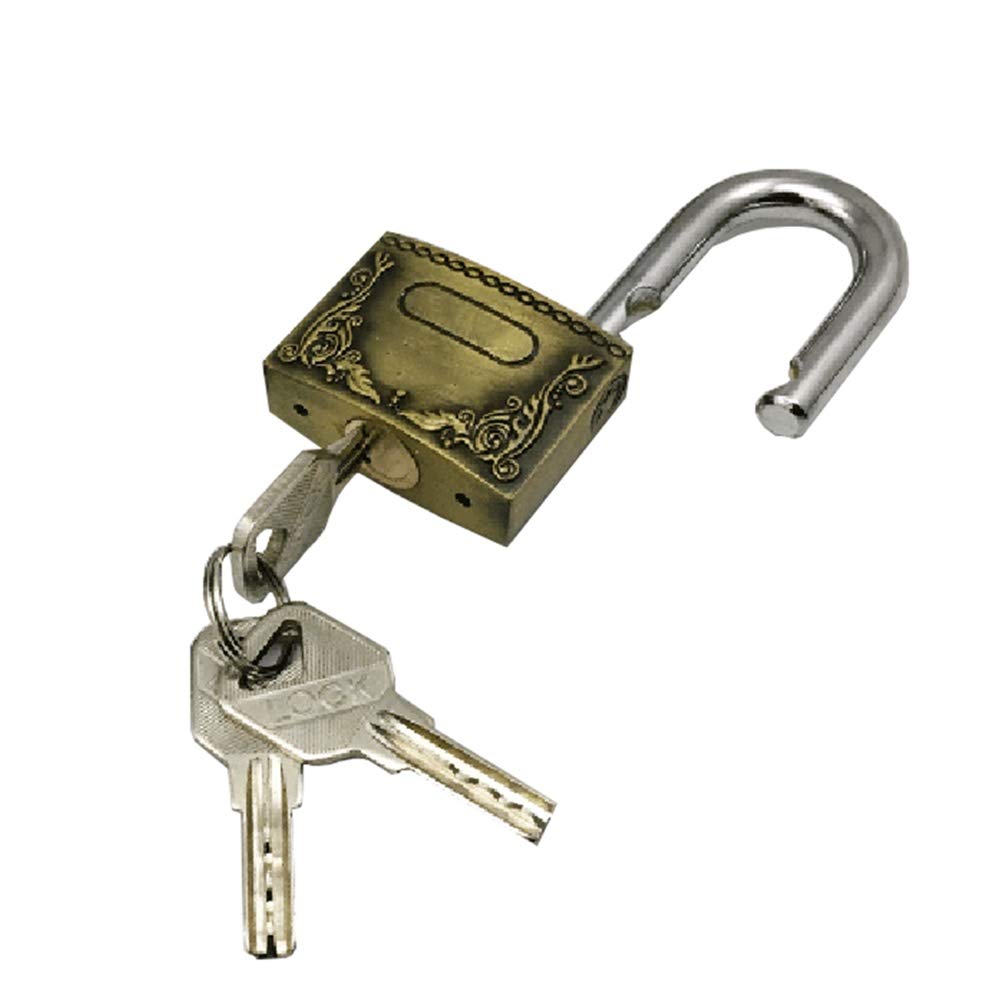 Sdydsge One Color Padlock， Zinc Alloy Key Padlock,The Width Of The Lock Body Is 40Mm-60Mm,3 Keys(40Mm)