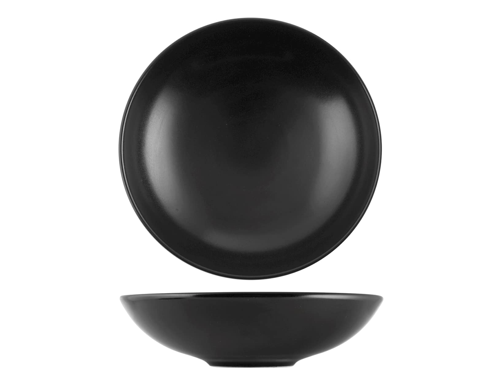 H&H 14037 Denver Set of 6 Soup Plates, Stoneware, Black, 20 cm