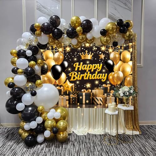 Fondo Fotográfico Negro Dorado 2.1x1.5 m para Fiesta miniatura 3