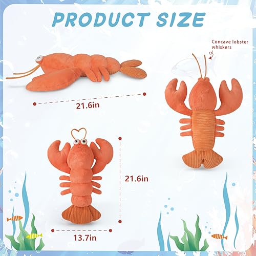 Image of Niuniu Daddy 20 inch 3.3 Pound Weighted Stuffed Animals Lobster for Kids Adults, Lobster Weighted Plushies Toy, Cute Body Pillow for Sleeping, Ocean Series Huggable Gift for Everyday Comfort