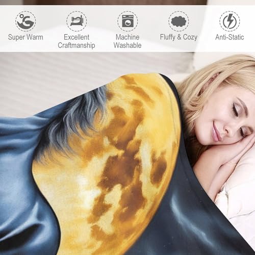 Couverture moelleuse avec motif de cheval pour des soirées canapé cocooning - 4