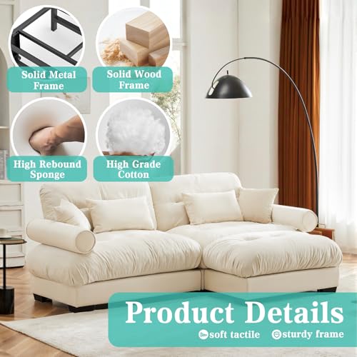 Image of SoarFlash L Shaped Couches for Living Room, Small Sectional Sofa Set with Reversible Chaise, Modern Designed Sleeper Sofas and Modular Couch Function, Suitable for Small Spaces in Apartment, Beige