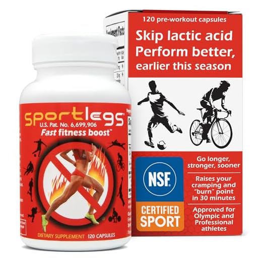 SportLegs Fast Fitness Boost Pre-Workout Lactic Acid Supplement, 120-Cap Bottle, Pack of 1