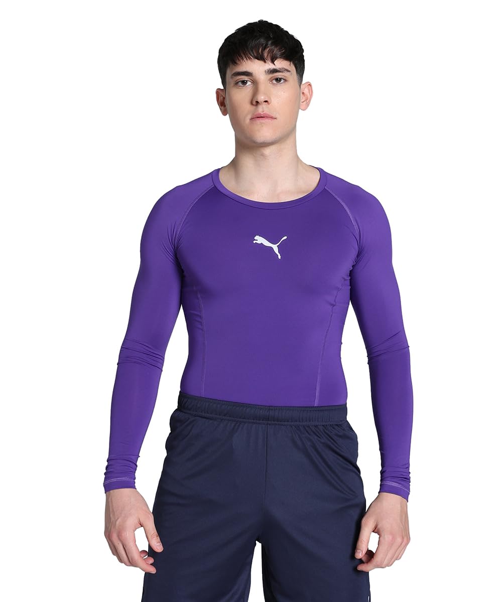 Puma Men's Liga Baselayer Tee Long Sleeve Functional Underwear, Prism Violet, Medium, Manufacturer size(48/50)