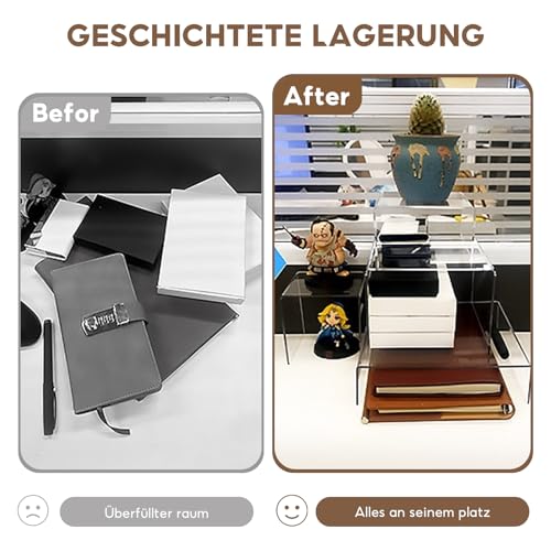Acryl Display Ständer Transparent, 4 Stück Rechteckige Acryl Ständer, Abstandshalter für Display, Acryldisplay Risers, Cupcake Dessert Ständer für Schmuck Kosmetik Makeup Pop-Figuren Halterung