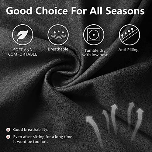 Image of ANARACHON Recliner Couch Cover Leather Look Recliner Sofa Covers for 3 Cushion Reclining Sofa Slipcovers 8-Pieces Furniture Protector Spandex Fabric Washable (3 Seater, 01 Dark Gray)