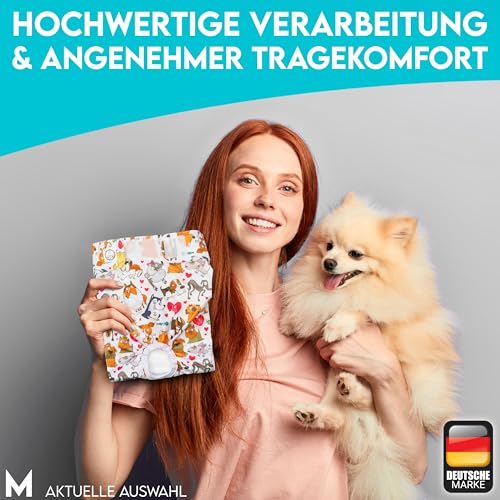 HUND IST KÖNIG Hundewindeln für Hündinnen (3 Stück) - Hochabsorbierende Läufigkeitshose für Hündinnen mit 3-Fach Justierung - Umweltfreundliche Hunde Windeln, Hundehöschen Läufigkeit & Inkontinenz
