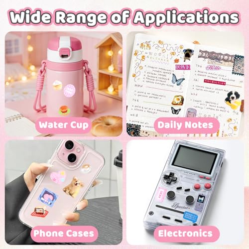Image of 3500Pcs Korean Stickers for Kpop Photocards Decor Stickers Book Aesthetic Toploader Sticker Glitter Butterfly Sweetheart Ribbon Flower Alphabet Cute Scrapbook Sticker for DIY Card Art Crafts 60-Page