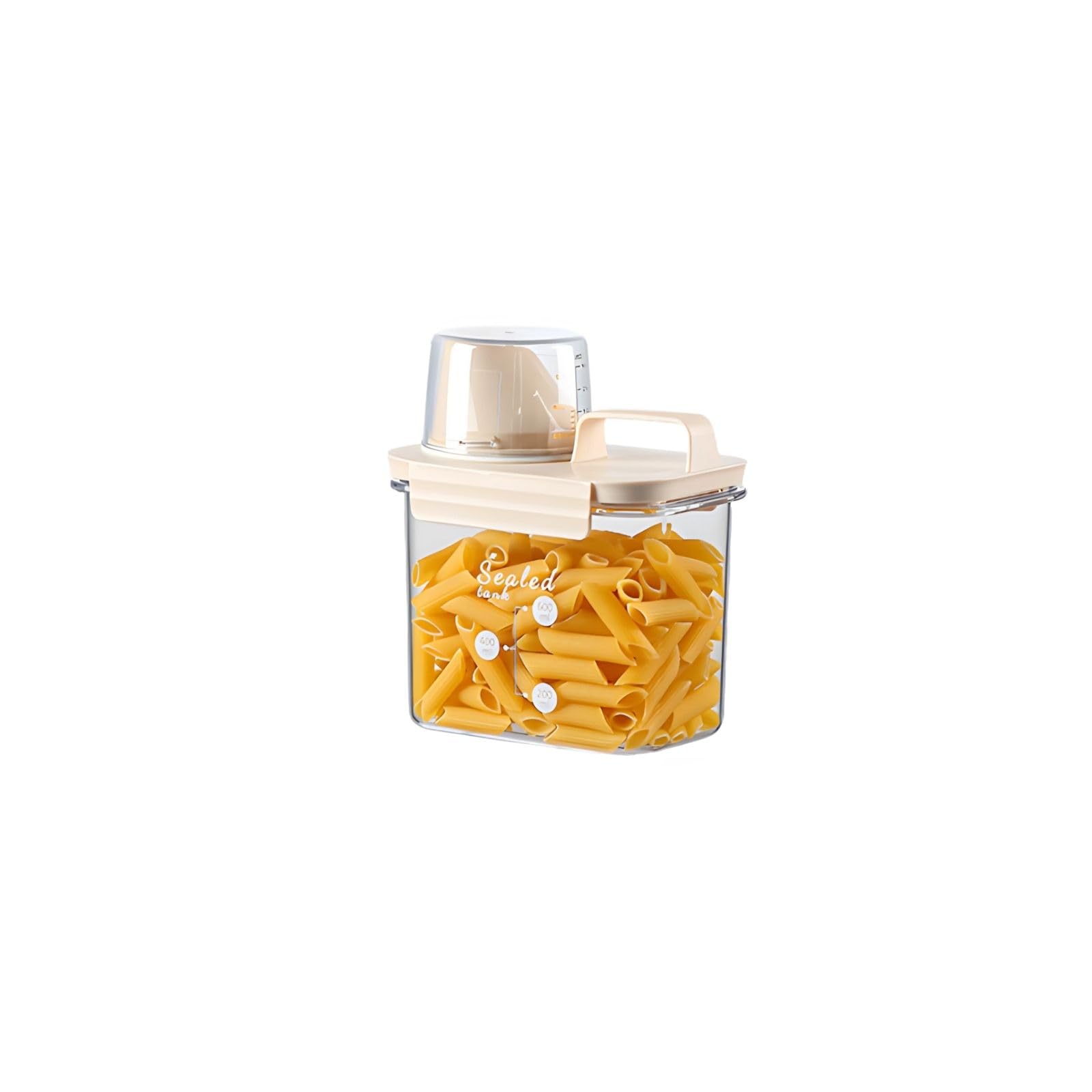 EssQuintorial Cereal Storage Containers,1100ml/38.7oz Rice Container with Measuring Cup,BPA Free Airtight Food Storage Container for Flour,Beans,Pet Food,Washing Powder