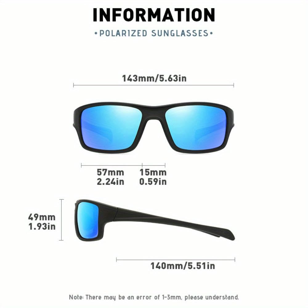 ZBDZSW Polaryzowane Okulary Sportowe, Wiatroszczelne Kwadratowe Okulary, Modne Okulary Do Jazdy Na Rowerze Na Zewnątrz