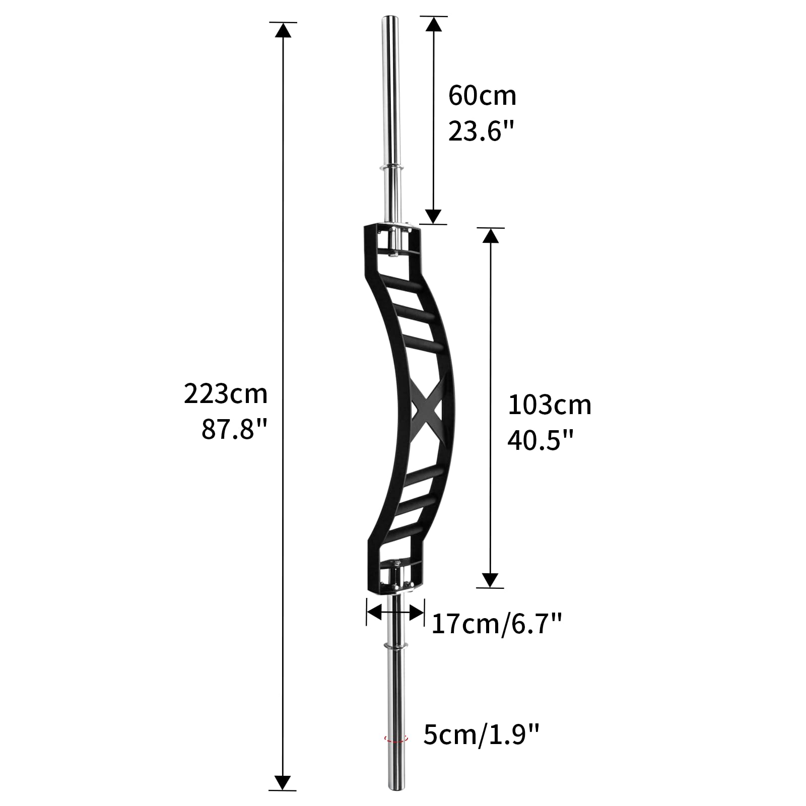 AHTAPFON Swiss Bar bilanciere curvo svizzero, collegamenti per panca, canottaggio, ricci, gamberetti e esercizi di pull-down elevati, offre una presa in 3 posizioni, manubrio da 2″/50mm per Hone Gym
