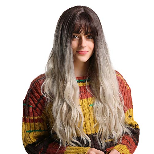HAIRCUBELong Curly Ombre Wigs (Gray)