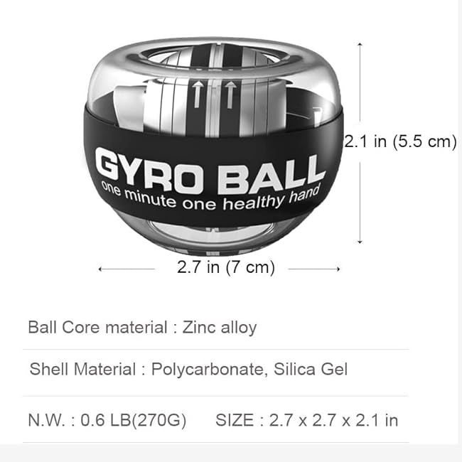 Hand Grip Strength Trainer Kits 4 Pack, Hand gripper strengthener, Forearm strengthener, Wrist Strengthener, Finger Exerciser,Hand Gripper, Gyroball Gyro Ball,Strength Trainer for Athletes, Pianists