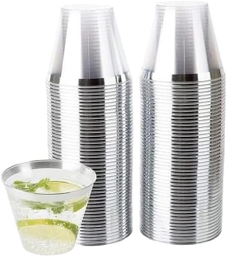 プラスチックカップ プラカップ 西洋料理 カップ アイスクリームカップ 9オンス 100個 透明プラスチックカップ 使い捨てハードカップ プラスチックワインカップ カクテルカップ パーティーカップ おしゃれ 飛散防止 使い捨て&再利用可能な 食器